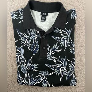 Men’s H&M polo floral short sleeve shirt
